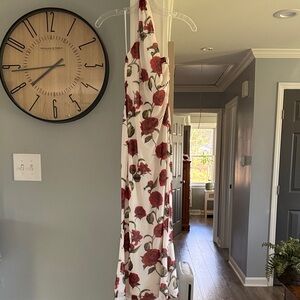 Rose print high neck dress